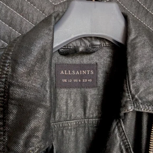 All Saints Black Jean Jacket - Picture 4 of 16